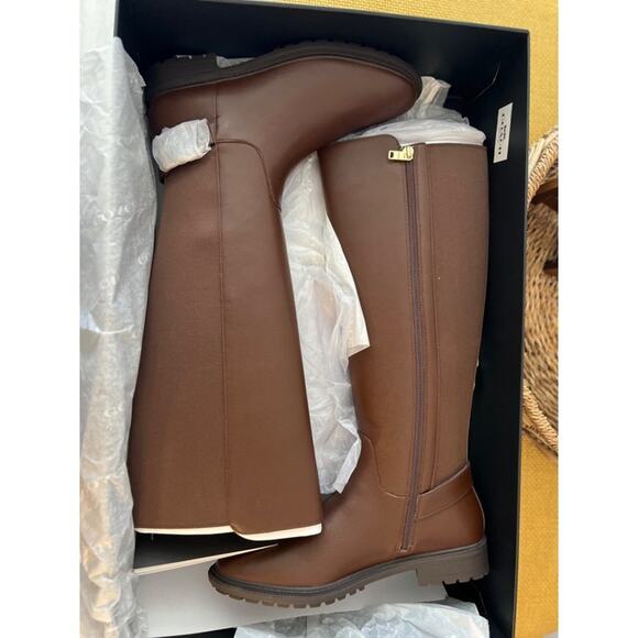 Fitz Walnut Leather Riding Boots Women’s 8.5B Tall Equestrian Knee High Brown - Picture 3 of 10